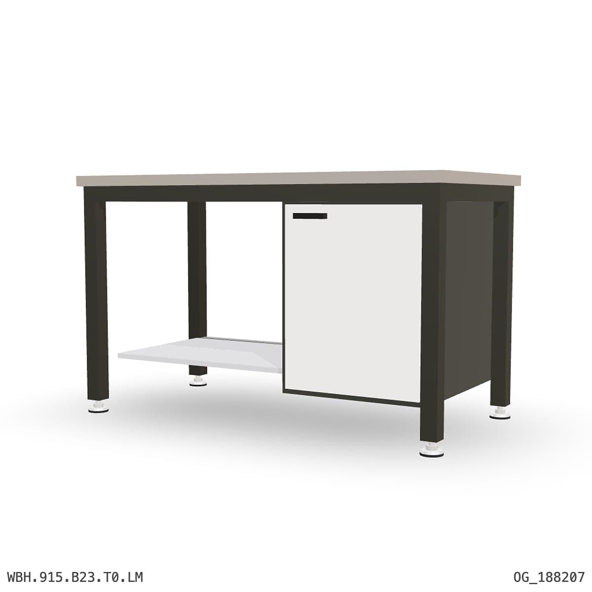 Heavy Duty Workbench 1500mm — Laminated Timber (42mm HDF), under-bench storage by OPIE Manufacturing Group