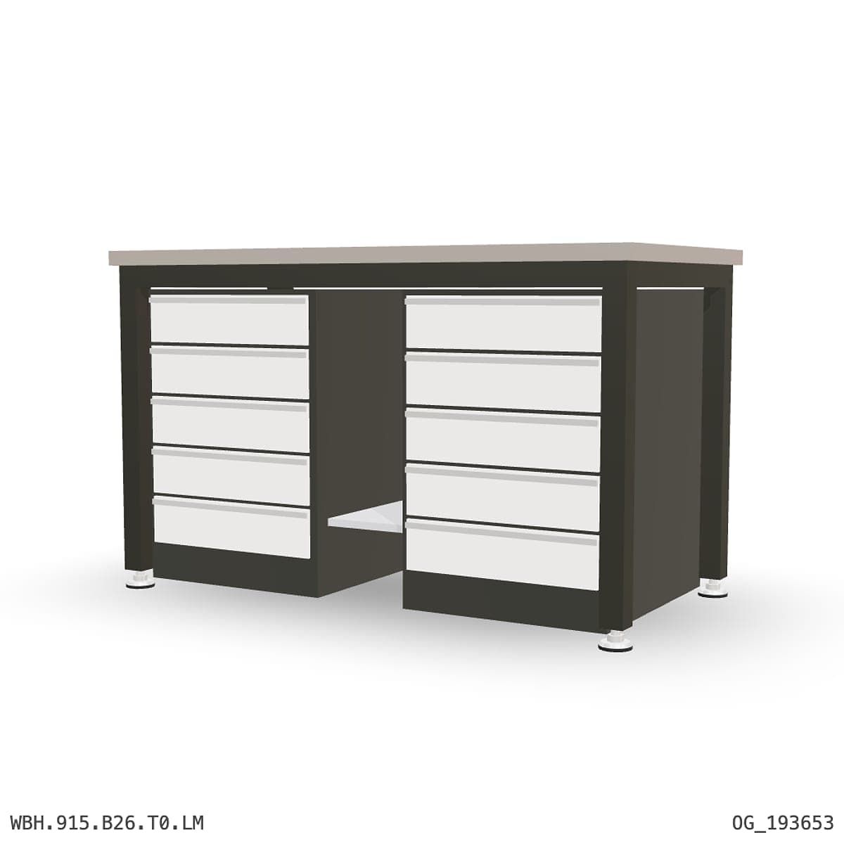 Heavy Duty Workbench 1500mm — Laminated Timber (42mm HDF), under-bench storage by OPIE Manufacturing Group