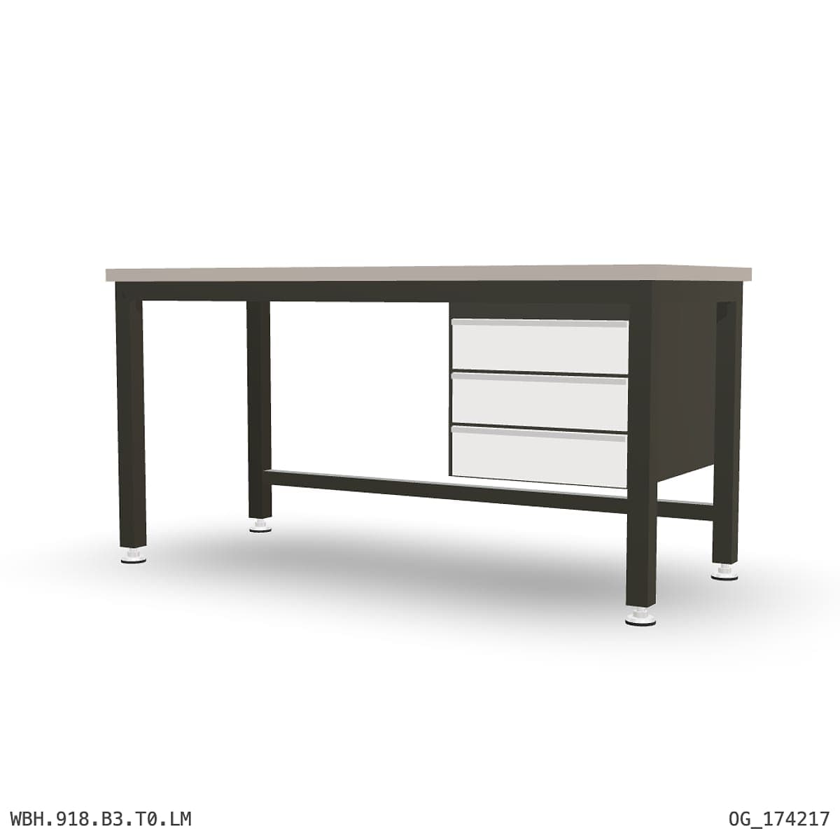 Heavy Duty Workbench 1800mm — Laminated Timber (42mm HDF), under-bench storage by OPIE Manufacturing Group
