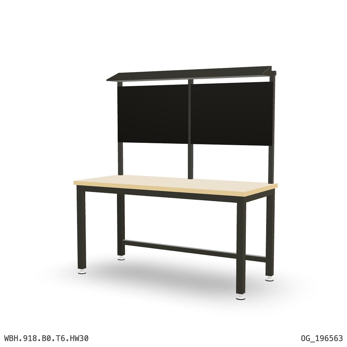 Heavy Duty Workbench 1800mm — Hardwood Oak 30mm, overhead shelving by OPIE Manufacturing Group