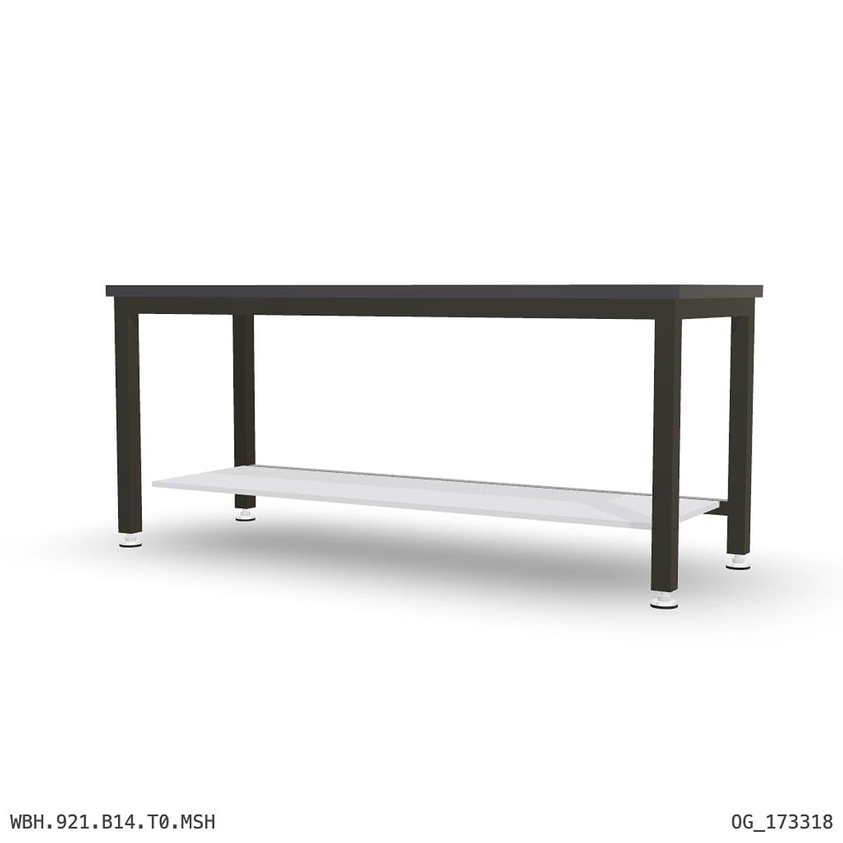 Heavy Duty Workbench 2100mm — 3mm Mild Steel (Heavy), under-bench storage by OPIE Manufacturing Group