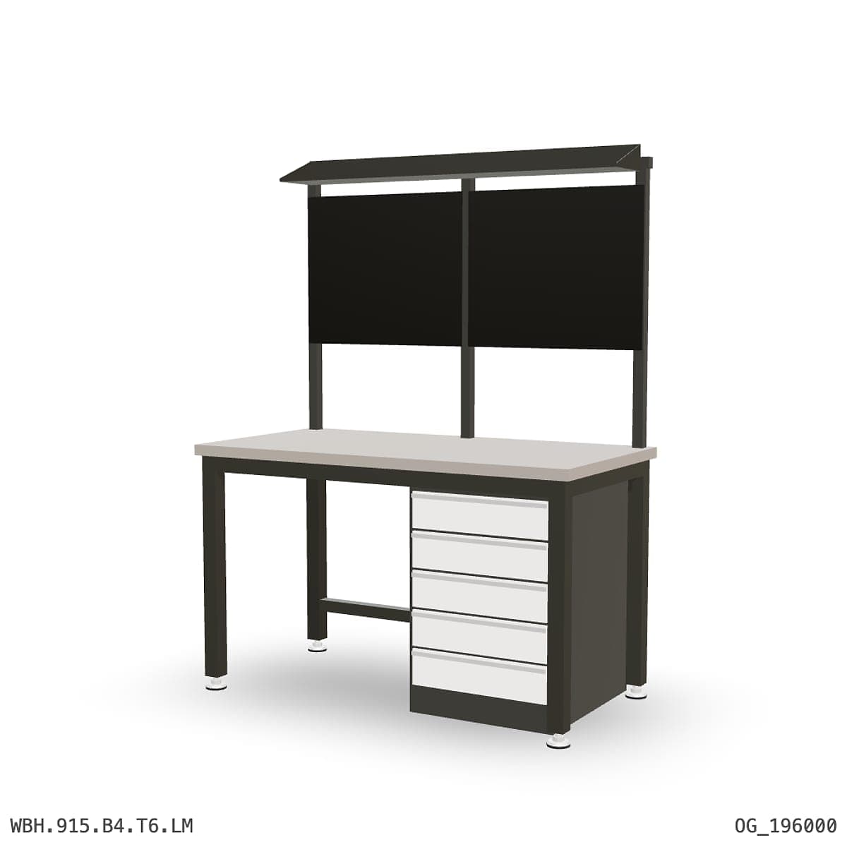 Heavy Duty Workbench 1500mm — Laminated Timber (42mm HDF), under-bench storage + overhead shelving by OPIE Manufacturing Gro…
