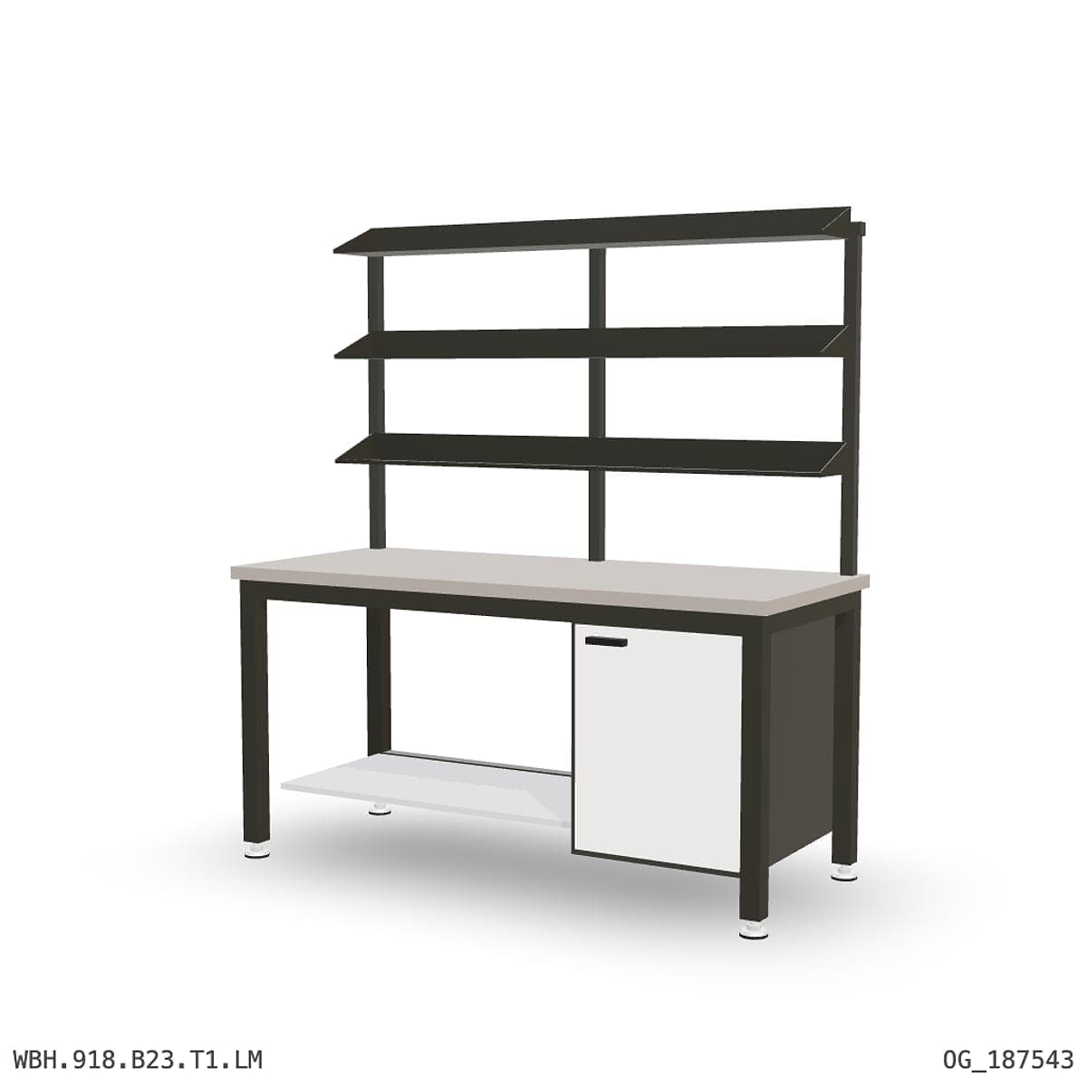 Heavy Duty Workbench 1800mm — Laminated Timber (42mm HDF), under-bench storage + overhead shelving by OPIE Manufacturing Gro…