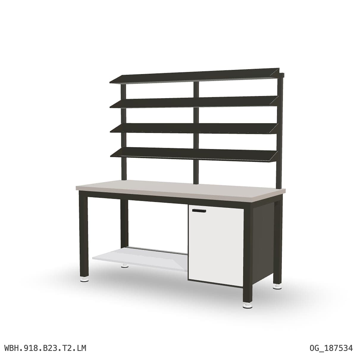 Heavy Duty Workbench 1800mm — Laminated Timber (42mm HDF), under-bench storage + overhead shelving by OPIE Manufacturing Gro…