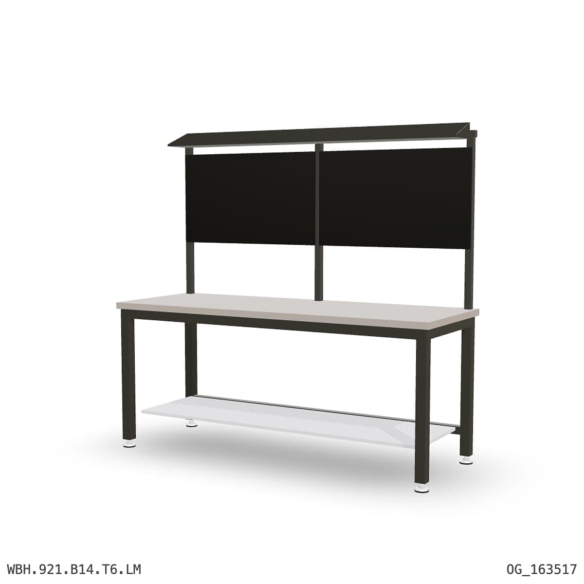 Heavy Duty Workbench 2100mm — Laminated Timber (42mm HDF), under-bench storage + overhead shelving by OPIE Manufacturing Gro…