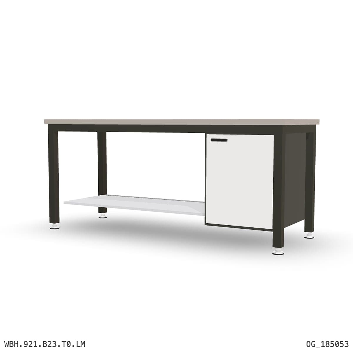 Heavy Duty Workbench 2100mm — Laminated Timber (42mm HDF), under-bench storage by OPIE Manufacturing Group