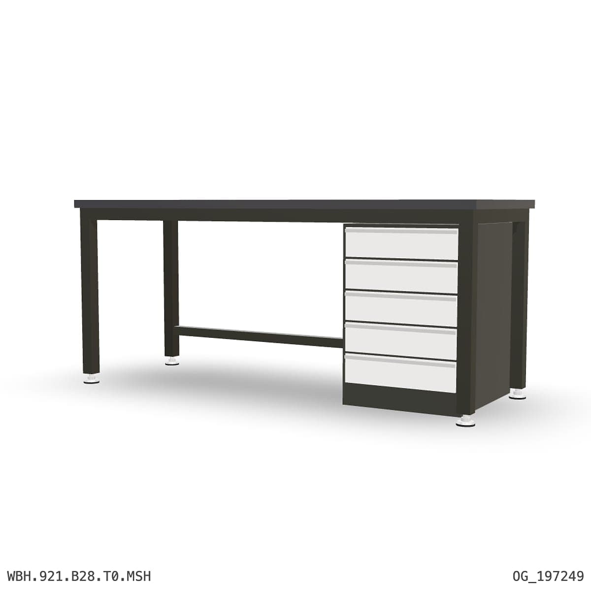 Heavy Duty Workbench 2100mm — 3mm Mild Steel (Heavy), under-bench storage by OPIE Manufacturing Group