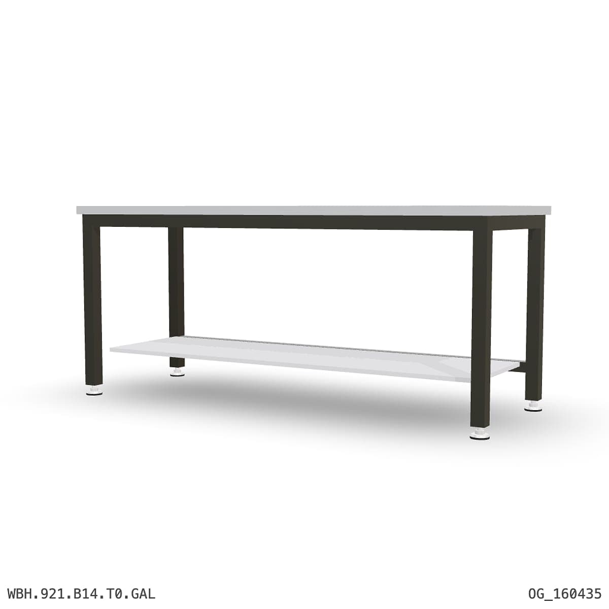 Heavy Duty Workbench 2100mm — Galvanised Steel, under-bench storage by OPIE Manufacturing Group