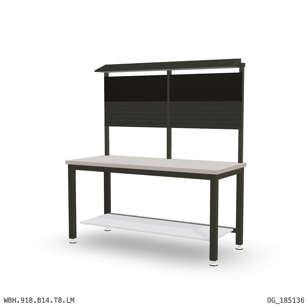 Heavy Duty Workbench 1800mm — Laminated Timber (42mm HDF), under-bench storage + overhead shelving by OPIE Manufacturing Gro…