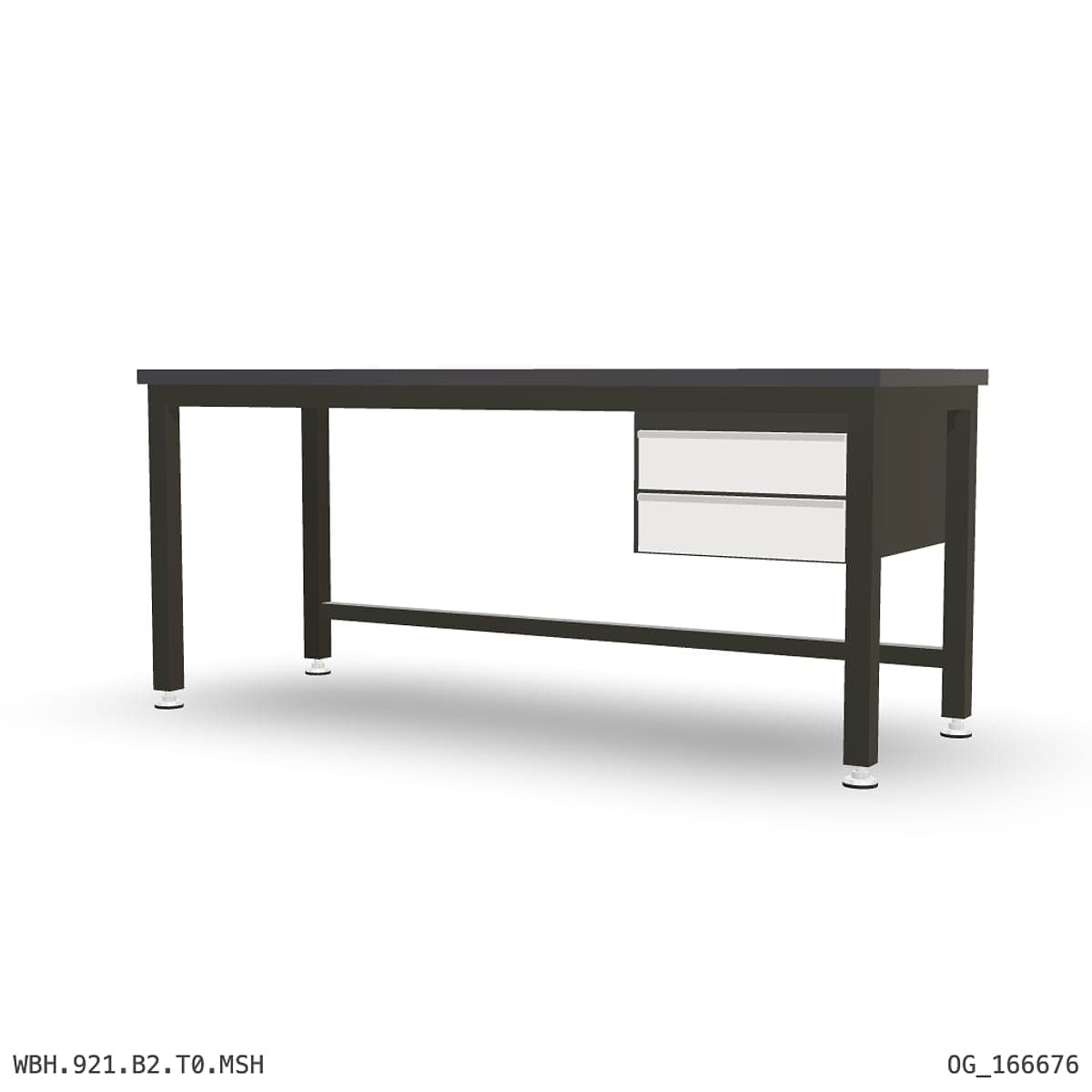 Heavy Duty Workbench 2100mm — 3mm Mild Steel (Heavy), under-bench storage by OPIE Manufacturing Group