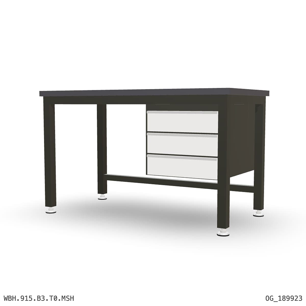 Heavy Duty Workbench 1500mm — 3mm Mild Steel (Heavy), under-bench storage by OPIE Manufacturing Group