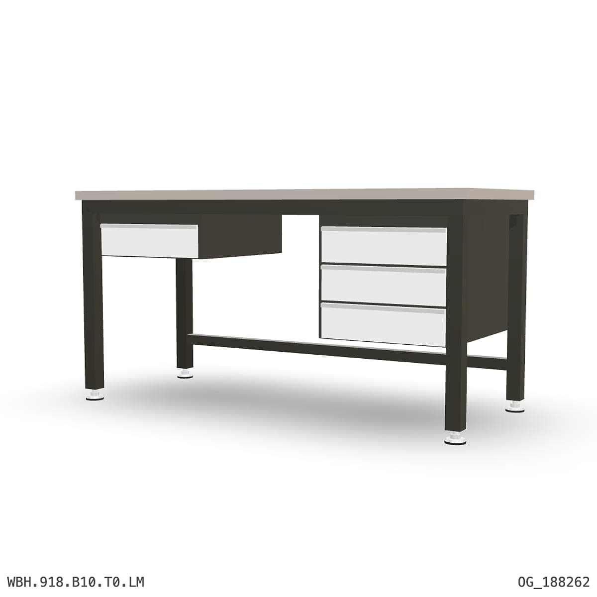 Heavy Duty Workbench 1800mm — Laminated Timber (42mm HDF), under-bench storage by OPIE Manufacturing Group