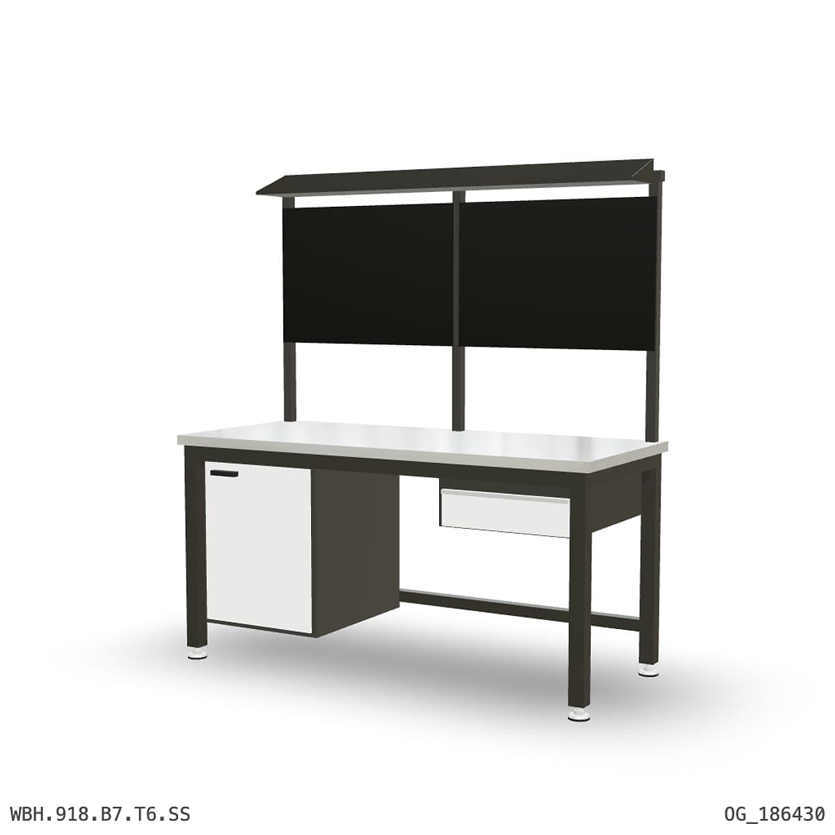 Heavy Duty Workbench 1800mm — Stainless Steel (1.2mm 304), under-bench storage + overhead shelving by OPIE Manufacturing Gro…
