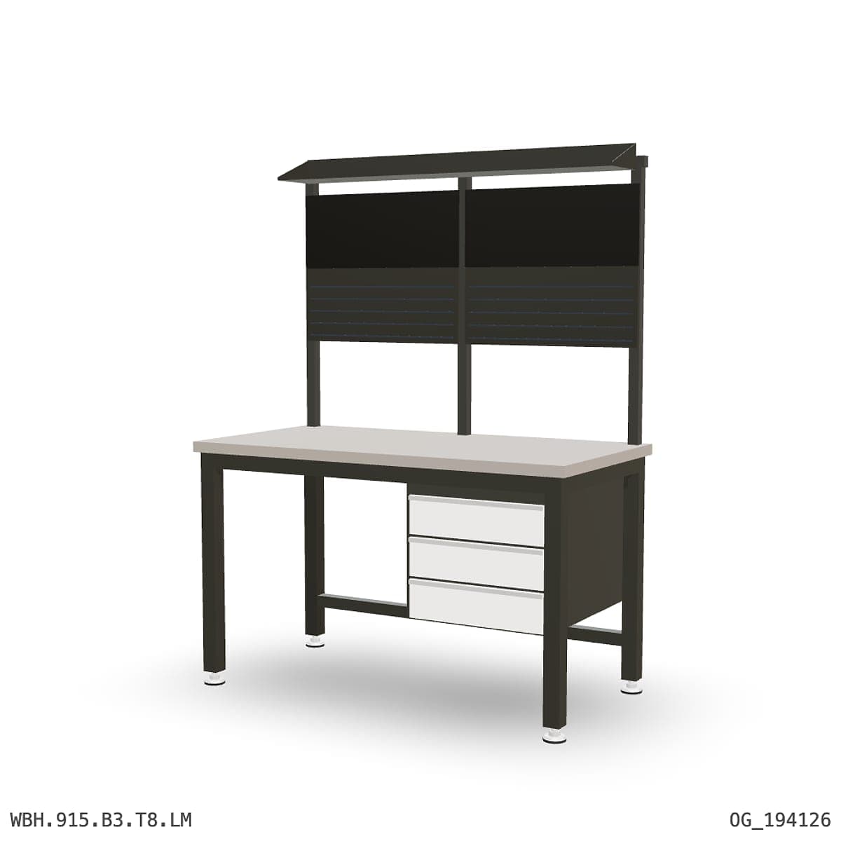 Heavy Duty Workbench 1500mm — Laminated Timber (42mm HDF), under-bench storage + overhead shelving by OPIE Manufacturing Gro…