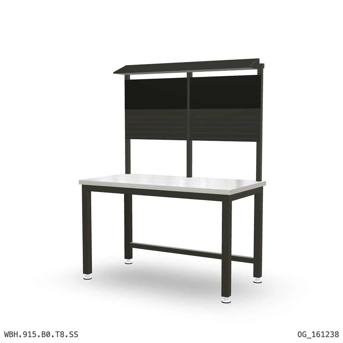 Heavy Duty Workbench 1500mm — Stainless Steel (1.2mm 304), overhead shelving by OPIE Manufacturing Group