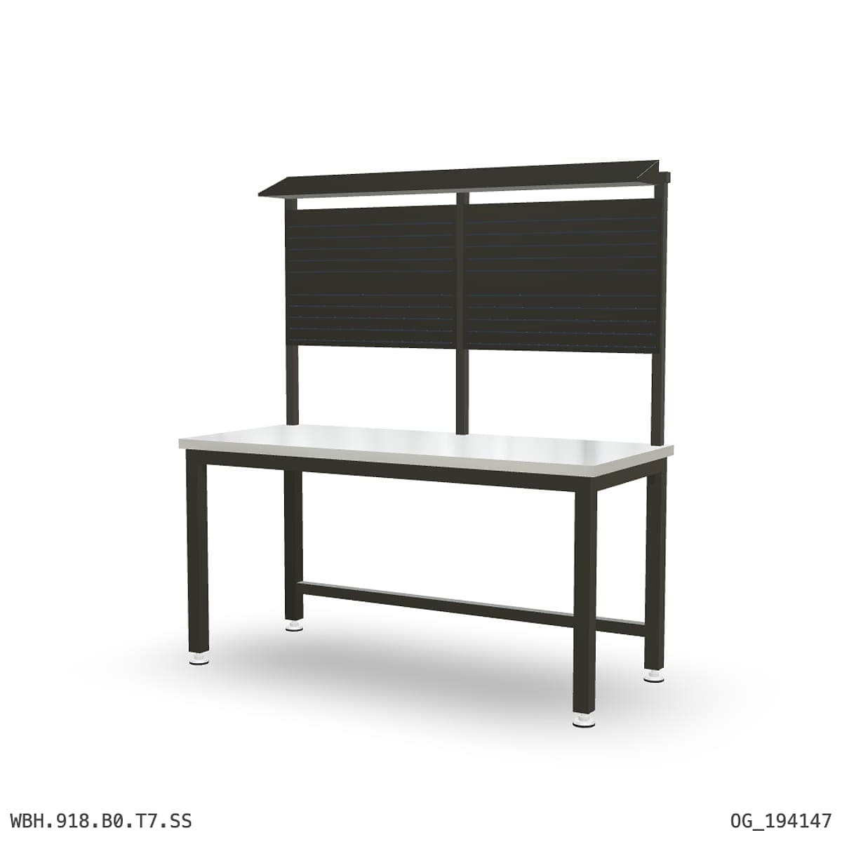 Heavy Duty Workbench 1800mm — Stainless Steel (1.2mm 304), overhead shelving by OPIE Manufacturing Group