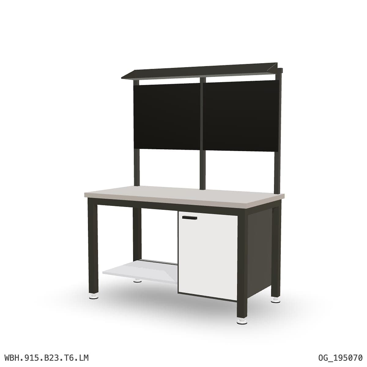 Heavy Duty Workbench 1500mm — Laminated Timber (42mm HDF), under-bench storage + overhead shelving by OPIE Manufacturing Gro…
