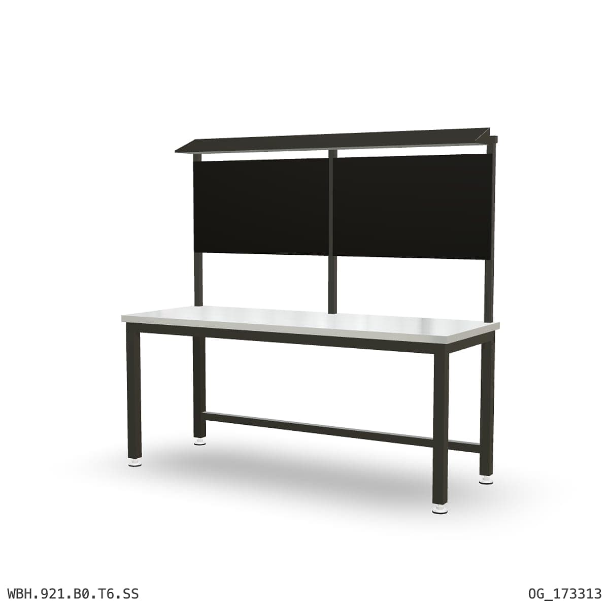 Heavy Duty Workbench 2100mm — Stainless Steel (1.2mm 304), overhead shelving by OPIE Manufacturing Group