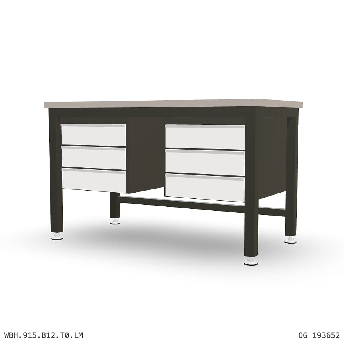 Heavy Duty Workbench 1500mm — Laminated Timber (42mm HDF), under-bench storage by OPIE Manufacturing Group