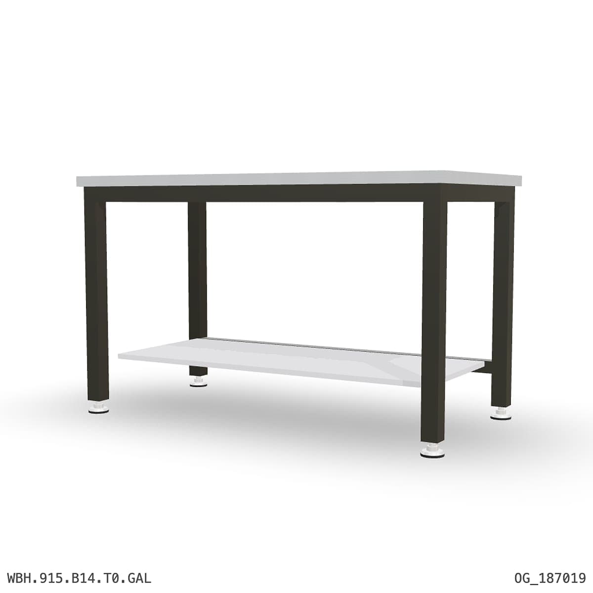 Heavy Duty Workbench 1500mm — Galvanised Steel, under-bench storage by OPIE Manufacturing Group