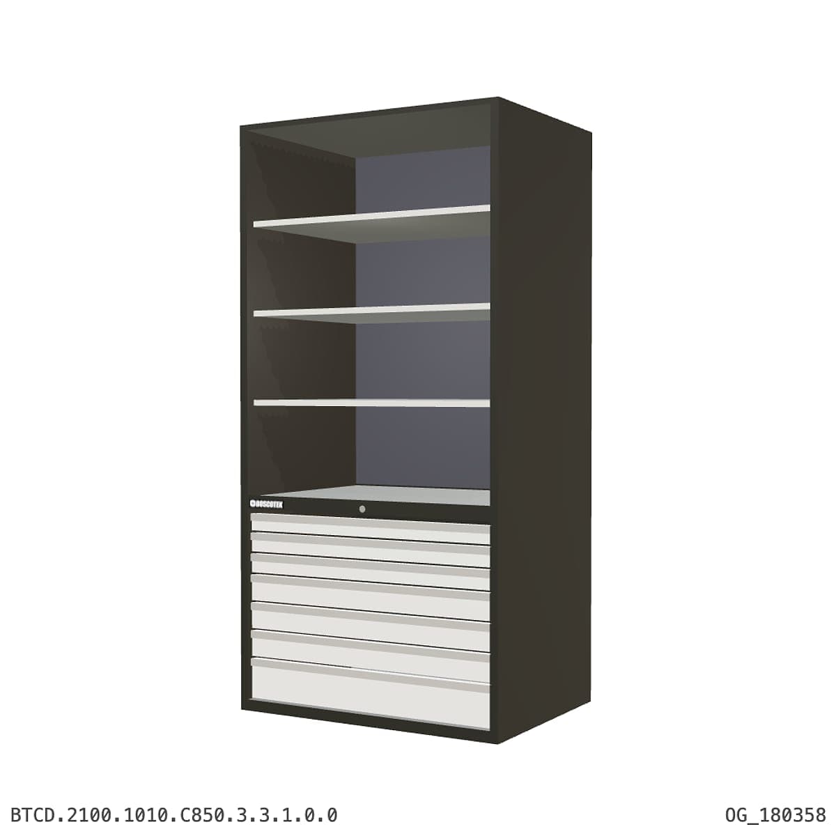 Combination Cabinet 1010W × 2100H — D Series, C850 Drawer Bay by OPIE Manufacturing Group