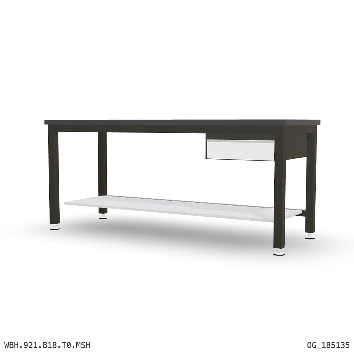 Heavy Duty Workbench 2100mm — 3mm Mild Steel (Heavy), under-bench storage by OPIE Manufacturing Group