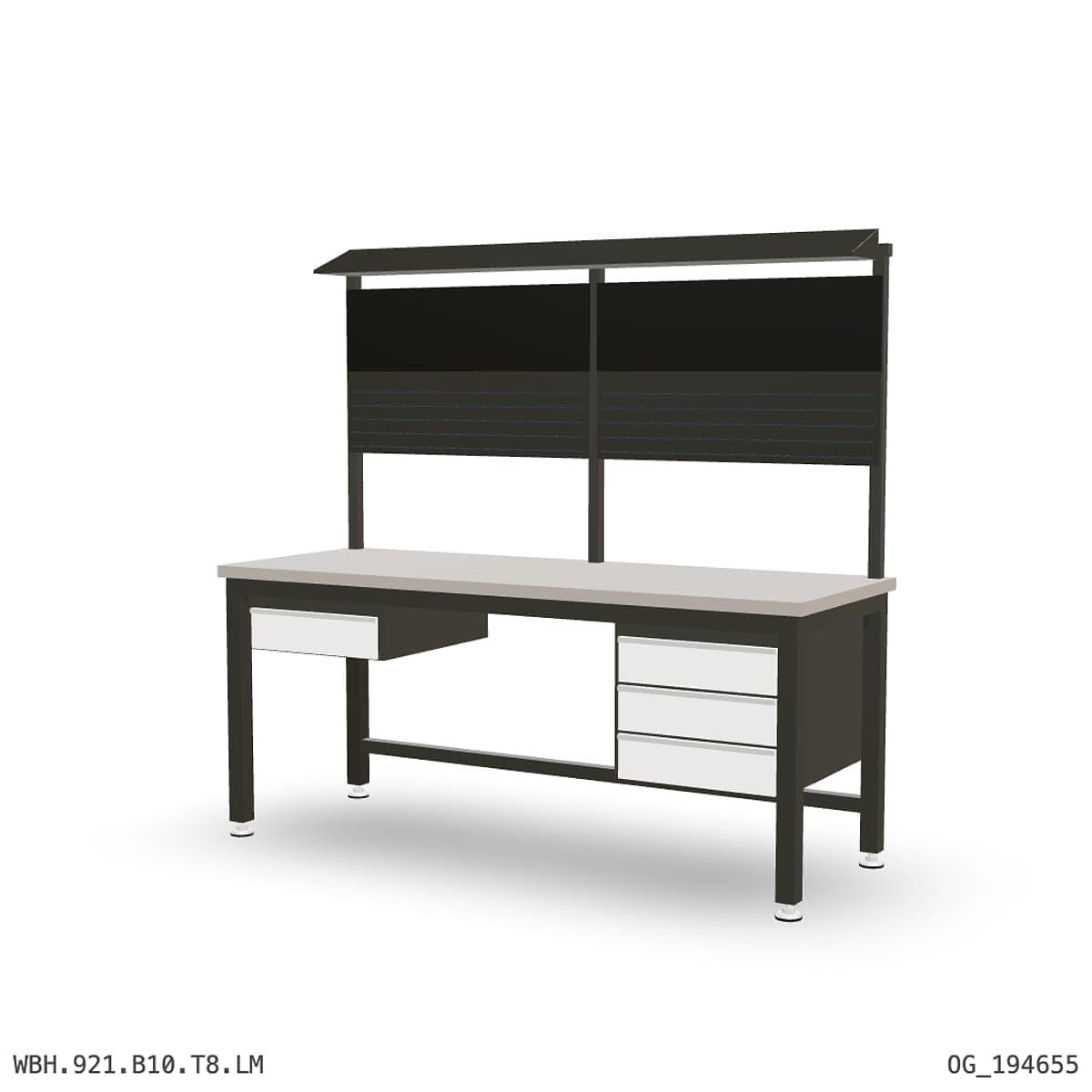 Heavy Duty Workbench 2100mm — Laminated Timber (42mm HDF), under-bench storage + overhead shelving by OPIE Manufacturing Gro…