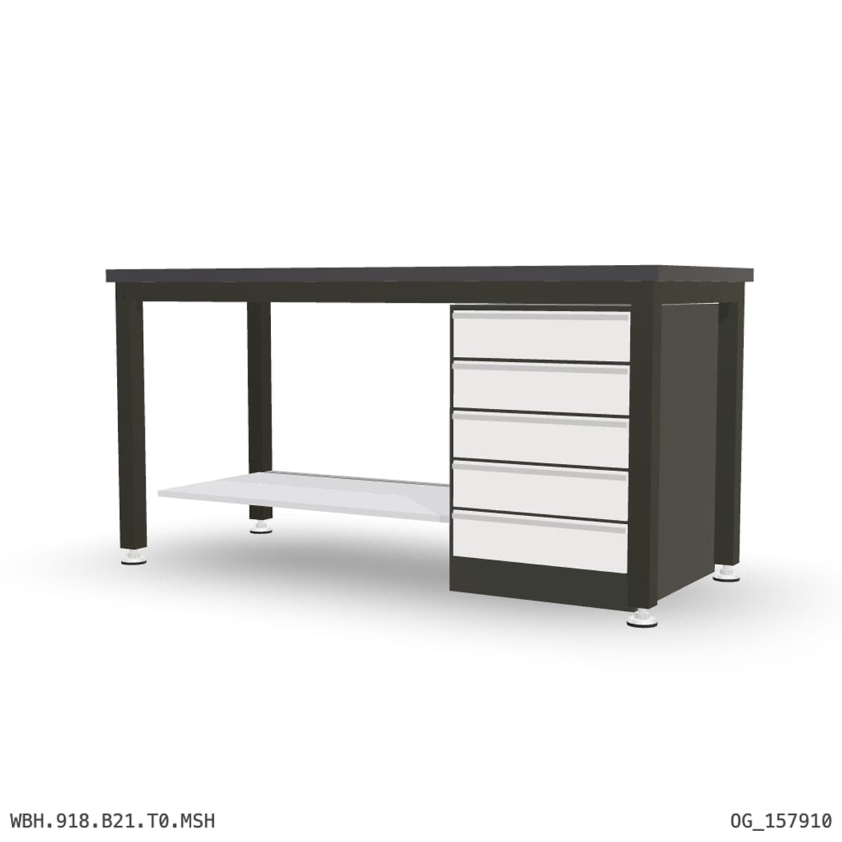 Heavy Duty Workbench 1800mm — 3mm Mild Steel (Heavy), under-bench storage by OPIE Manufacturing Group