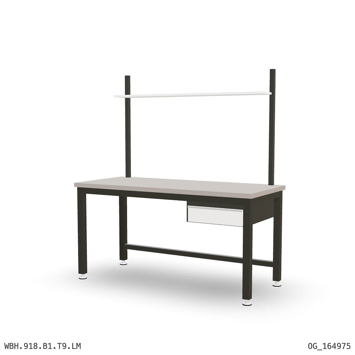 Heavy Duty Workbench 1800mm — Laminated Timber (42mm HDF), under-bench storage + overhead shelving by OPIE Manufacturing Gro…
