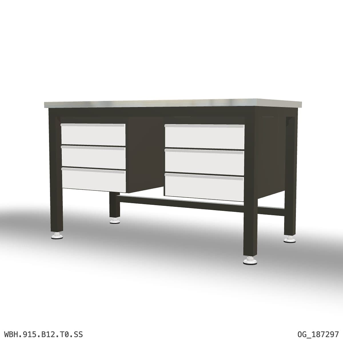 Heavy Duty Workbench 1500mm — Stainless Steel (1.2mm 304), under-bench storage by OPIE Manufacturing Group