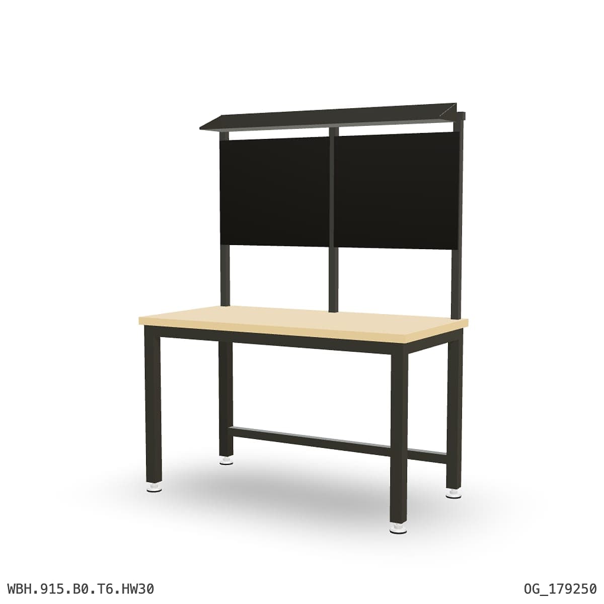 Heavy Duty Workbench 1500mm — Hardwood Oak 30mm, overhead shelving by OPIE Manufacturing Group