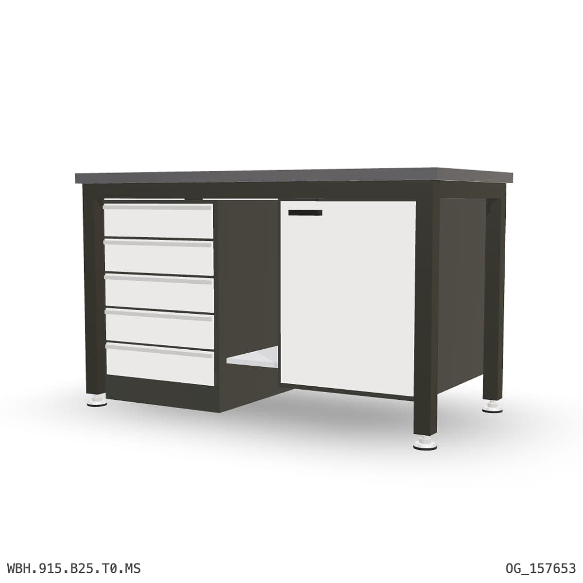 Heavy Duty Workbench 1500mm — 2mm Mild Steel, under-bench storage by OPIE Manufacturing Group