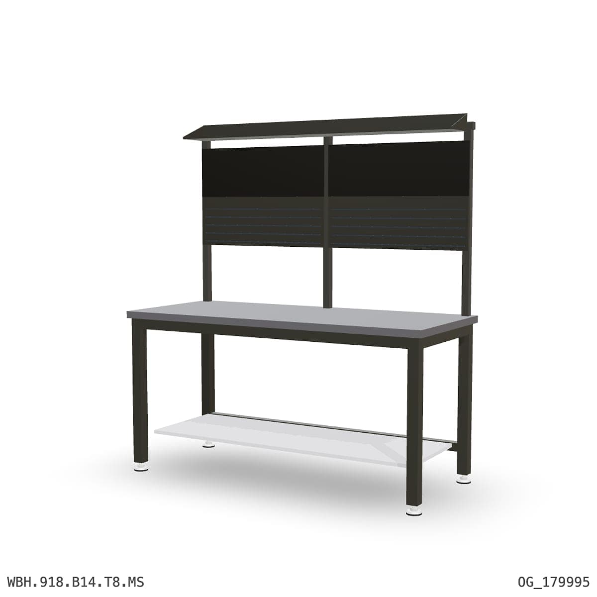 Heavy Duty Workbench 1800mm — 2mm Mild Steel, under-bench storage + overhead shelving by OPIE Manufacturing Group