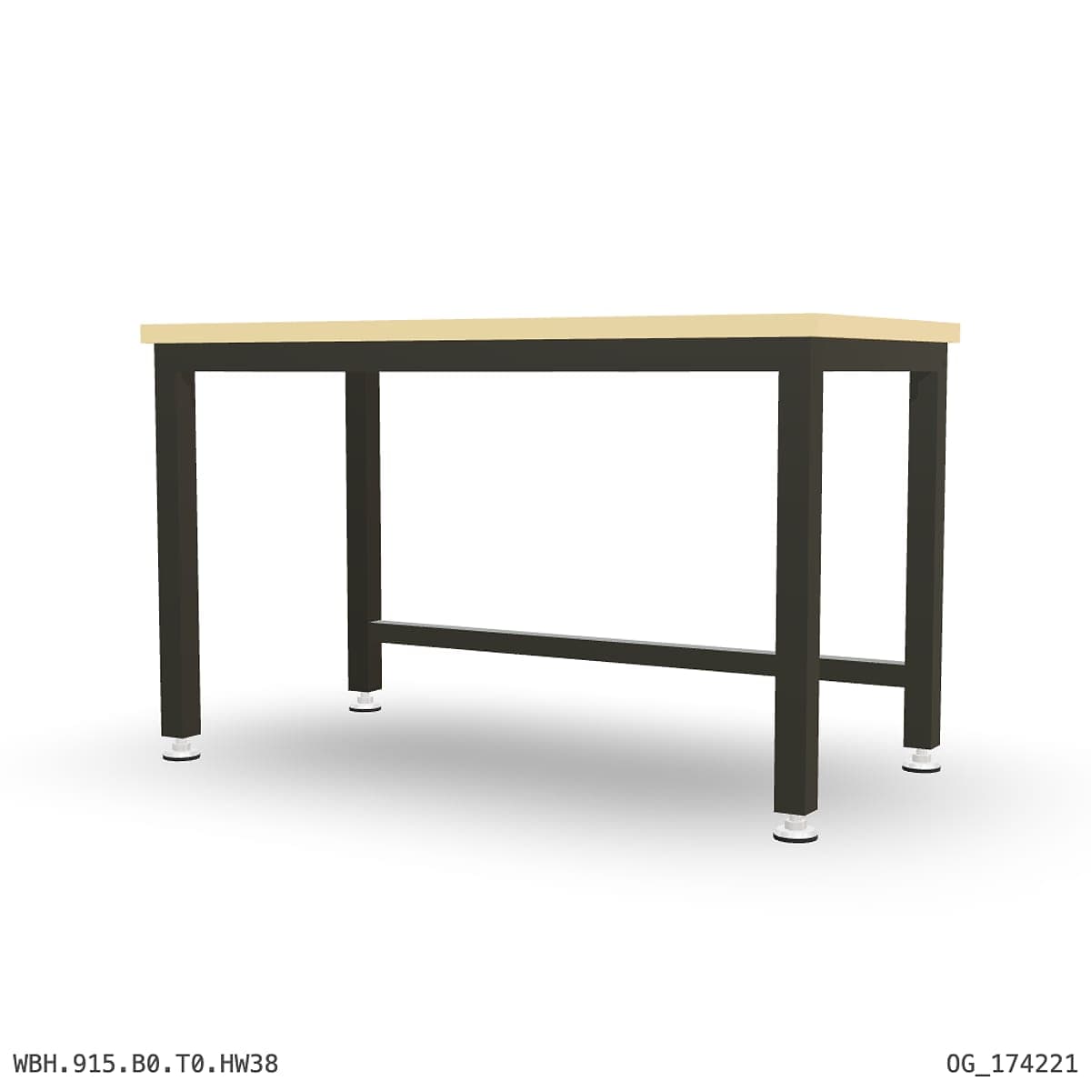 Heavy Duty Workbench 1500mm — Hardwood Oak 38mm by OPIE Manufacturing Group