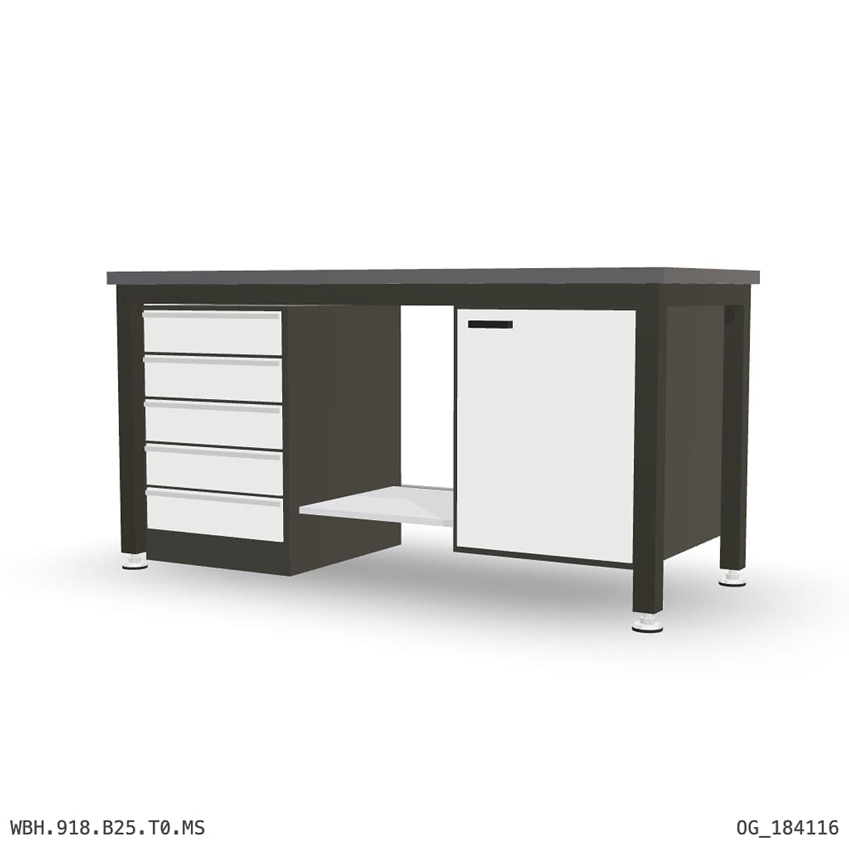 Heavy Duty Workbench 1800mm — 2mm Mild Steel, under-bench storage by OPIE Manufacturing Group