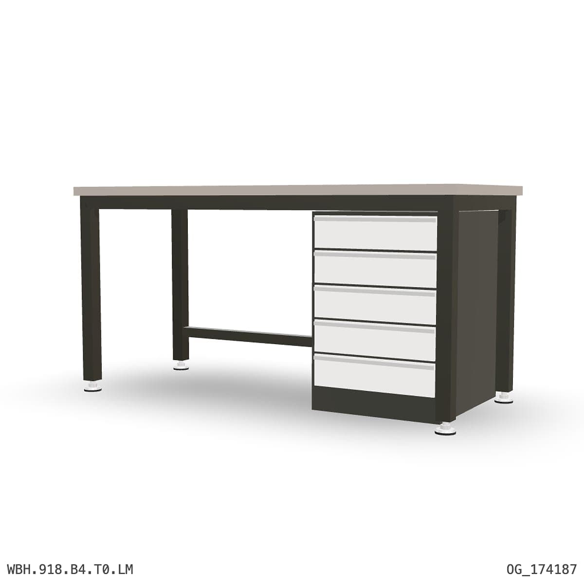 Heavy Duty Workbench 1800mm — Laminated Timber (42mm HDF), under-bench storage by OPIE Manufacturing Group