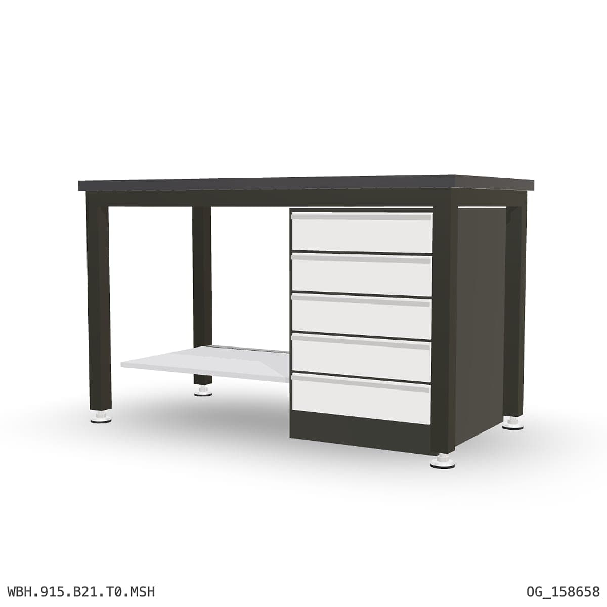 Heavy Duty Workbench 1500mm — 3mm Mild Steel (Heavy), under-bench storage by OPIE Manufacturing Group