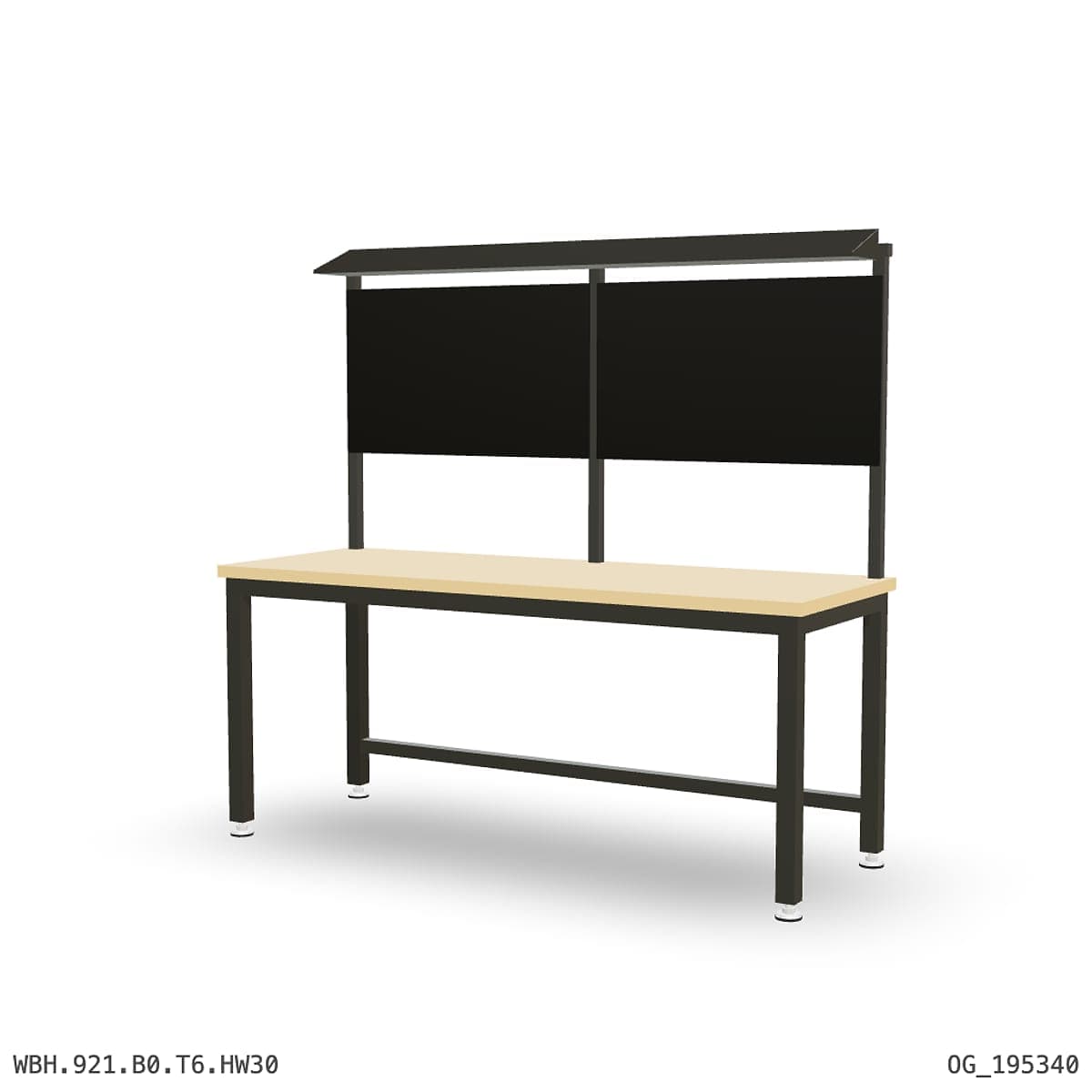 Heavy Duty Workbench 2100mm — Hardwood Oak 30mm, overhead shelving by OPIE Manufacturing Group