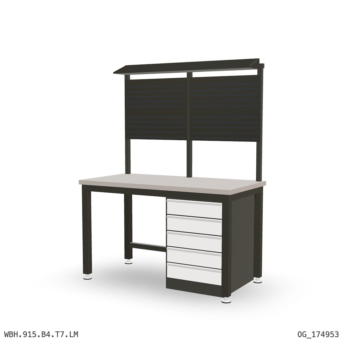 Heavy Duty Workbench 1500mm — Laminated Timber (42mm HDF), under-bench storage + overhead shelving by OPIE Manufacturing Gro…