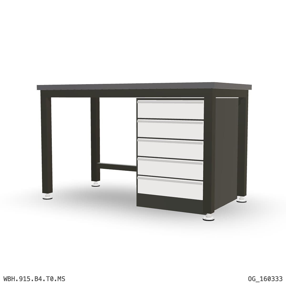 Heavy Duty Workbench 1500mm — 2mm Mild Steel, under-bench storage by OPIE Manufacturing Group