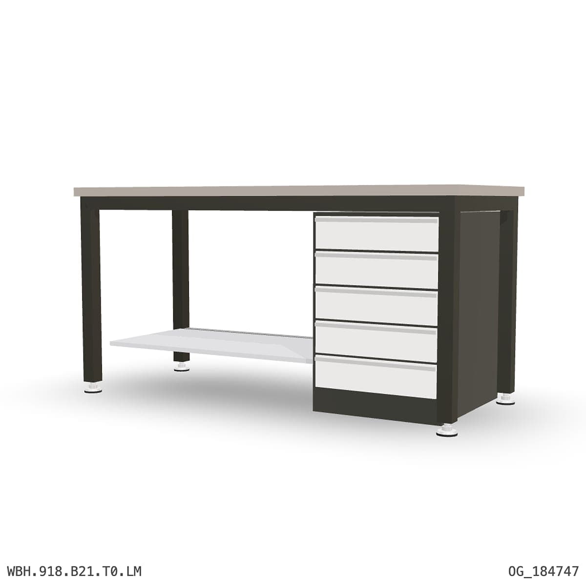 Heavy Duty Workbench 1800mm — Laminated Timber (42mm HDF), under-bench storage by OPIE Manufacturing Group
